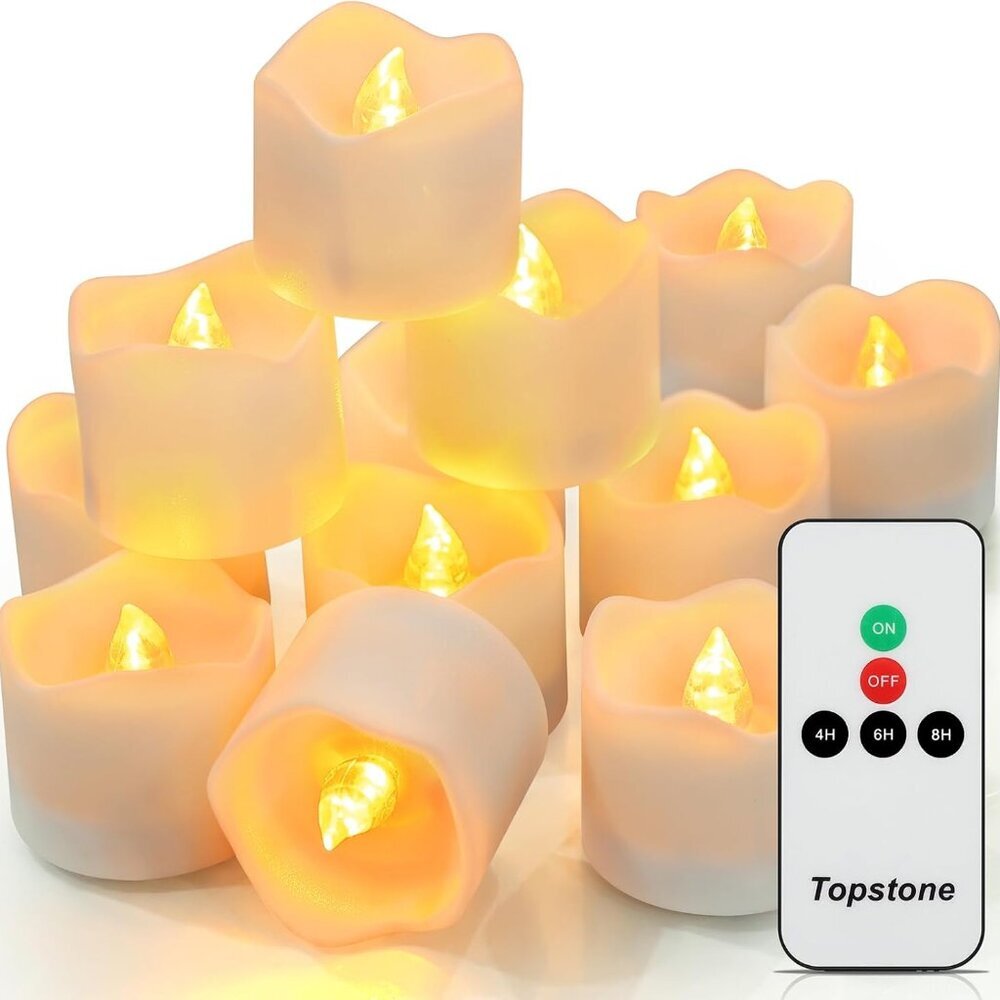 Flickering Flameless Candles,Battery Operated LED Tea Lights Candles with Remote